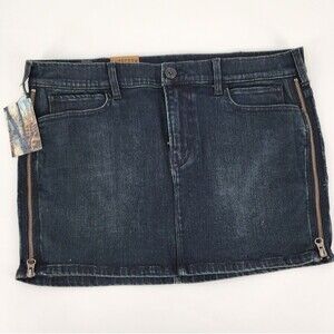 Skargorn Side Zip Denim Mini Skirt Size 31 NWT